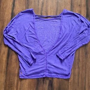 Lucy size small open back long sleeve work out athletic lounge top